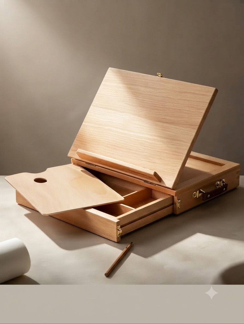 Wooden Artist Field Sketch Box Easel - Compact Storage Case